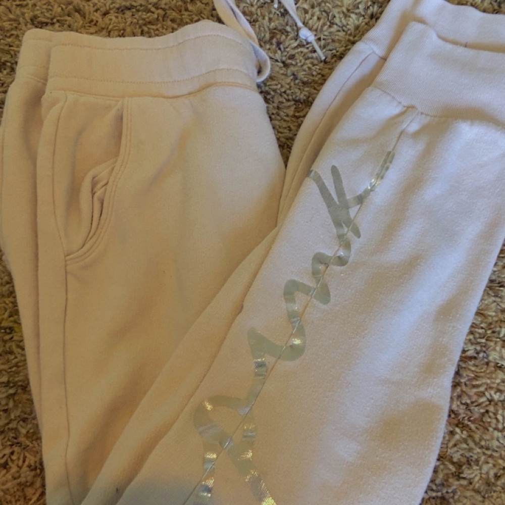 PINK Victoria's Secret Cream Track Pants